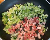 A picture of step 2 of Oven Baked Omelette Muffins - Pancetta, Leek and Broccoli.