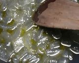 A picture of step 1 of Aloevera Fudge with Saffron spiral.