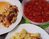 Germán tradicional schinken 🧄🍅(csirkemell bazsalikomosan friss paradicsomos) recept fázis 8 fotója
