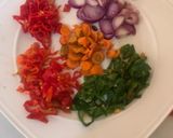 A picture of step 1 of Veggie sausage mix noodles.