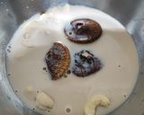 A picture of step 1 of Soya milk, cashew and fig shake.