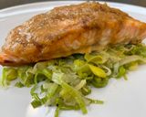 A picture of step 6 of Miso Salmon with Sautéed Leeks.
