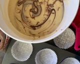 A picture of step 5 of Marble cupcakes with chocolate frosting 🧁.