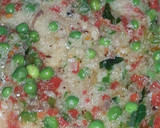 A picture of step 4 of Rava Upma.