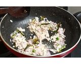 A picture of step 1 of Bhagara leftover rice.