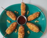 A picture of step 9 of Vegetarian Korean Corn Dog (korean snack).