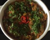 A picture of step 4 of Begun Pora/roasted aubergine/ baingan bhartha.