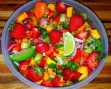 A picture of step 2 of Mike's Spicy Mango Strawberry Salsa.