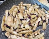 A picture of step 3 of Pasta with Eggplant Cream and Crispy Guanciale.