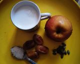 A picture of step 1 of Apple dates milkshake.
