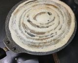A picture of step 2 of #RSC#Plain dosa with chutney,capsicum sambar,and gun powder..