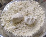 A picture of step 2 of Kharpudi Puri or Pudi stuffed with sweet fragrant besan.
