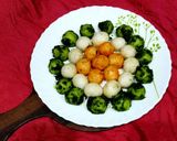 A picture of step 9 of Tirangi idli goli.