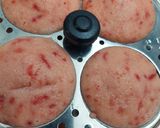 A picture of step 3 of Beetroot Masala Idlis.