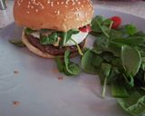 A picture of step 7 of My Hallumi Steak Burger on a seeded Brioch Bun ❤.