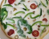 A picture of step 2 of Spinach Omelette Foccasia.