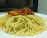 Foto del paso 4 de la receta: Espaguetti con salsa de camarones y champiñones