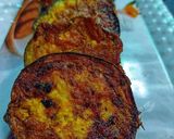 A picture of step 5 of Baingan Bhaja (Bengali Eggplant Fritters).