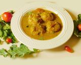 A picture of step 8 of Turnip paruppu urundai kuzhambu (turnip dal dumplings masala curry).