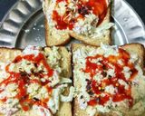 A picture of step 1 of Veg curd sandwich.