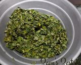 A picture of step 1 of Drumstick Leaves Kadhi Pakoras.