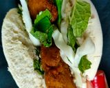 A picture of step 28 of Pitta bread with Falafel and Hummus.