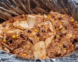 A picture of step 5 of Lazy Shredded Chicken Wraps.