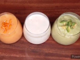 ட்ரிப்புல் ப்லே ஆஃப் ஸ்மூதீஸ்(tricolour smoothies recipe in tamil)