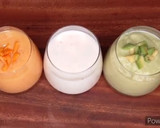 ட்ரிப்புல் ப்லே ஆஃப் ஸ்மூதீஸ்(tricolour smoothies recipe in tamil) ரெசிபி ஸ்டேப் 3 புகைப்படம்