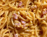 A picture of step 5 of Spaghetti alla Carbonara.