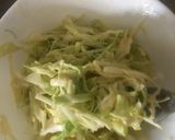 A picture of step 2 of Okonomiyaki.