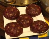 A picture of step 5 of Eggless Tutti Frutti Red Velvet Cookies.