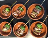 Une image de l'étape 14 de Brochettes de mini aubergines au jambon cru mozzarella et basilic frais.