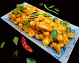 टाइनी राइस डम्पलिंग्स इन अवधी मलाई चिकन(Tiny rice dumplings in Awadhi malai chicken) रेसिपी चरण 9 फोटो