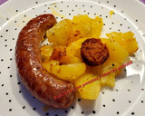Foto del paso 3 de la receta: Butifarra asada con patatas y chorizo picante