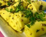 A picture of step 2 of Khandvi.