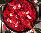 A picture of step 6 of Beetroot and Feta risotto.