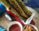 A picture of step 4 of Palak Paratha.
