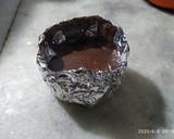 A picture of step 5 of Chocolava cake.