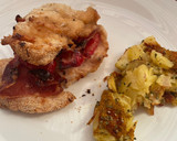 Foto del paso 3 de la receta: Pechuga de pollo rellena de jamón serrano, pimiento y miel en air fryer