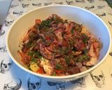 Une image de l'étape 18 de Salade marinée de pommes de terre, patates douces violettes, harengs, tomates et poivron.