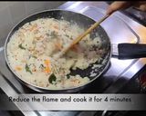 A picture of step 14 of Samak rice upma.