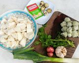 Foto langkah ke 1 dari resep Sop talas dengan bakso tuna dan telur puyuh.