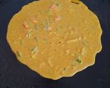 A picture of step 3 of Veg chila with mixed flour.