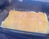 A picture of step 8 of Mixed Meat, Ham, and Cheese Lasagna.