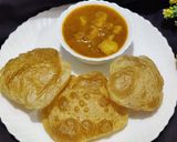 A picture of step 5 of Poori- aloo curry and kheer.