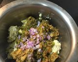 A picture of step 1 of Leftover Keema sabji and egg yolk cutlet.