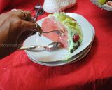 A picture of step 17 of No bake watermelon cake.