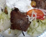 A picture of step 5 of Lazy Sunday Afternoon Gyro Salad.