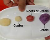 A picture of step 4 of Nerikiri Wagashi "鉄仙 （Clematis）".